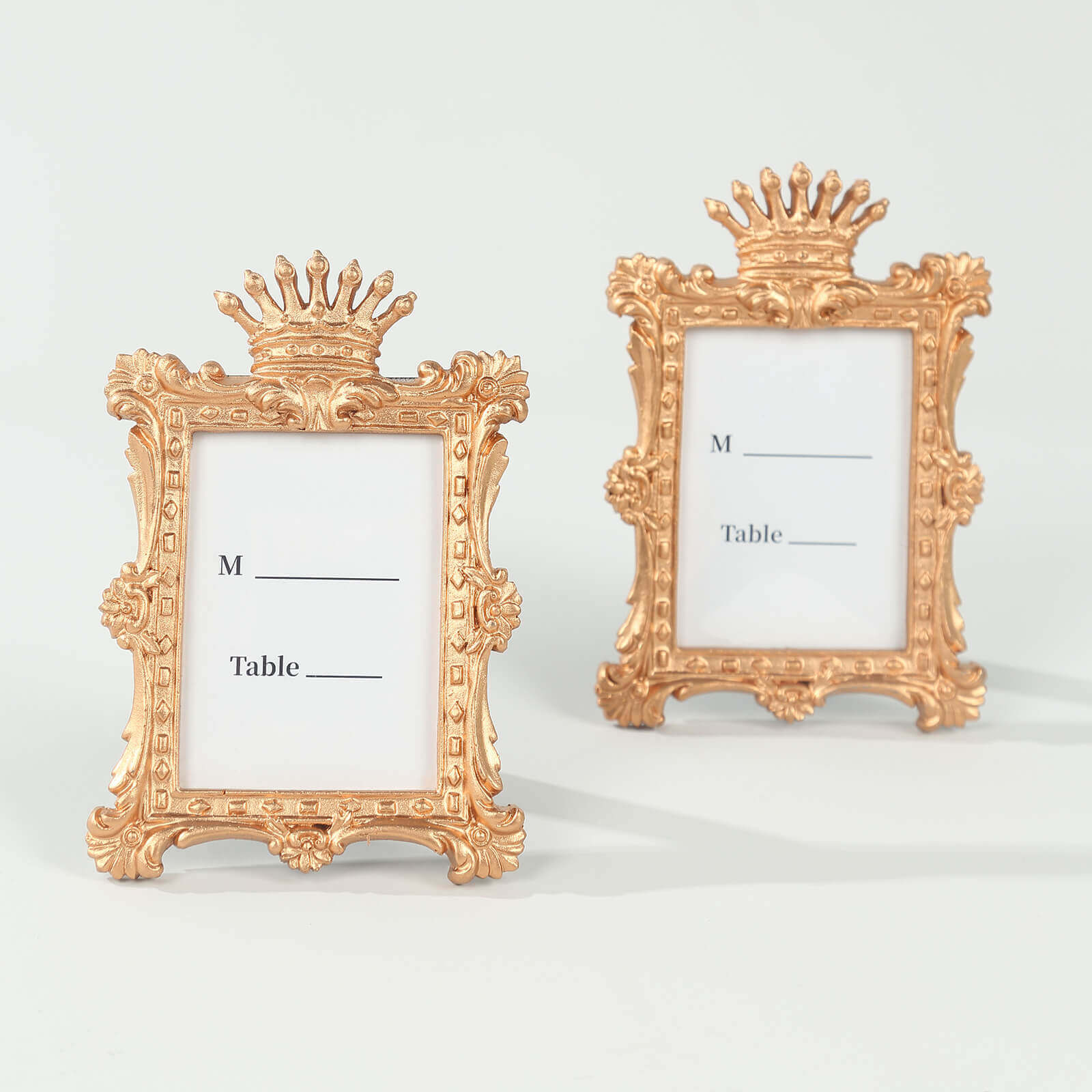 4-Pack Picture Frames Gold Resin Vintage Crown Design Rectangle - Mini Photo Frame Wedding Place Card Holders & Party Favors 4.5"x3"