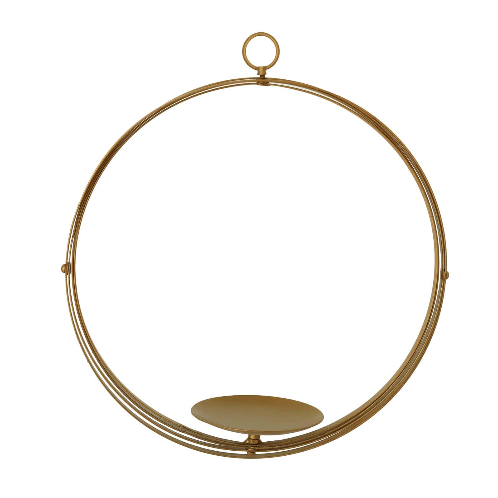 Hanging Sphere Candle Holder Gold Wrought Iron Open Frame Floral Display - Centerpiece Ball 12"