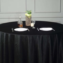 Premium Velvet 120" Round Tablecloth Black - Reusable Soft & Seamless Table Cover for Upscale Events