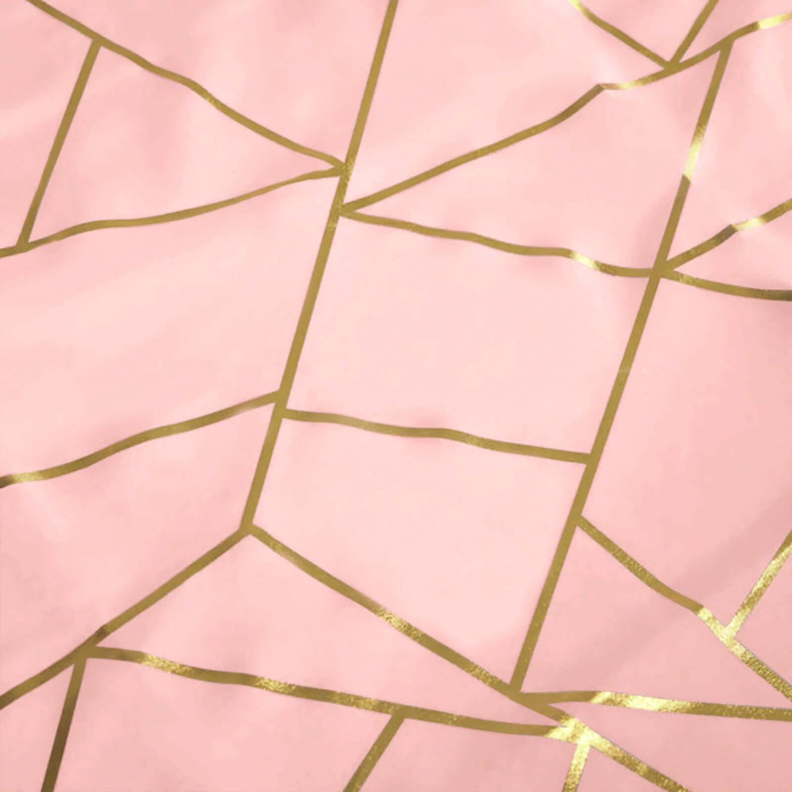 Polyester 54"x54" Square Tablecloth Dusty Rose with Gold Foil Geometric Pattern - Wrinkle-Resistant & Durable Table Cover