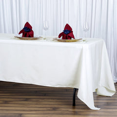 Fire Retardant Premium Polyester 72"x120" Rectangular Tablecloth Ivory - High-Performance Table Cover
