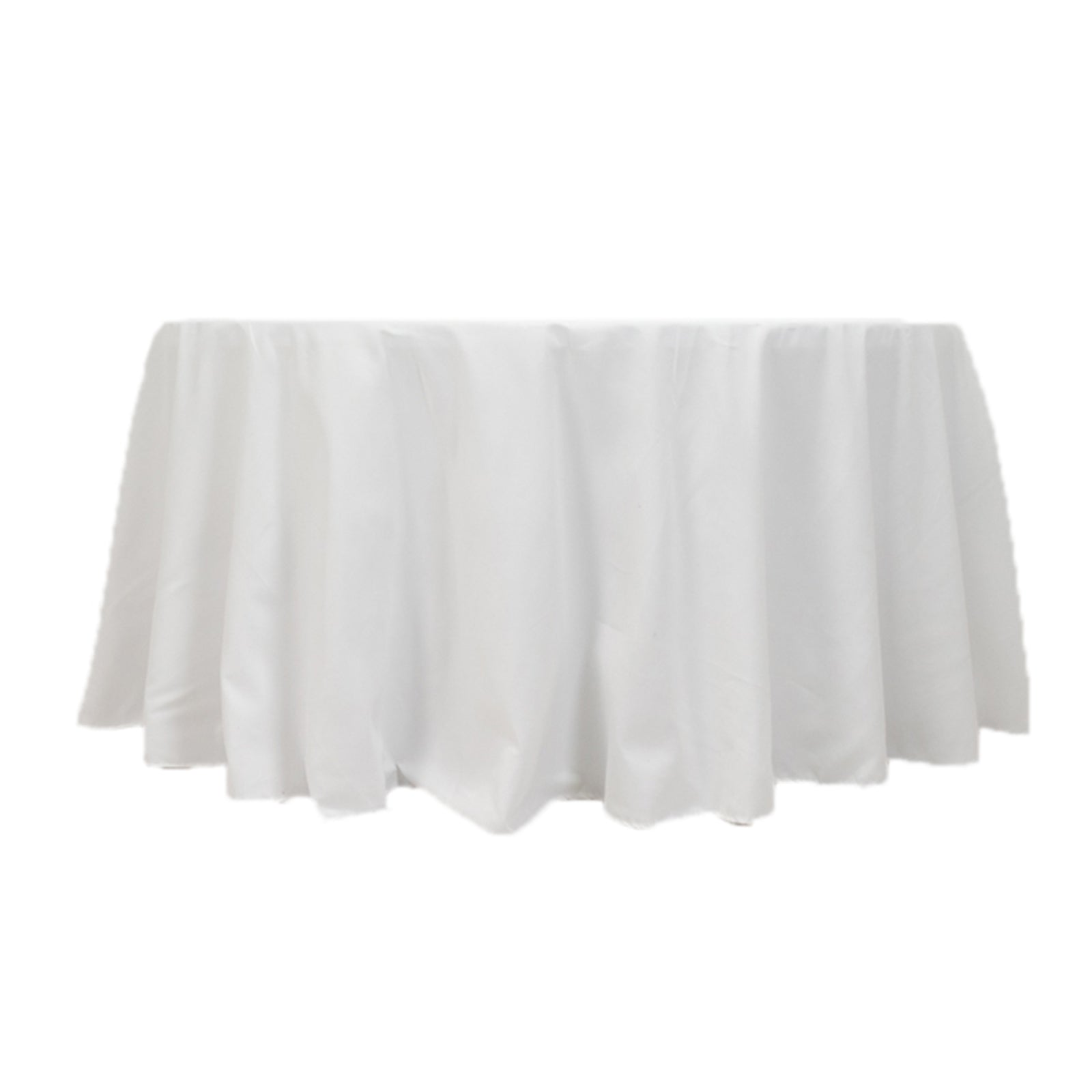 Cotton Blend 120" Round Tablecloth White - Seamless Wrinkle-Resistant Design for Upscale Occasions