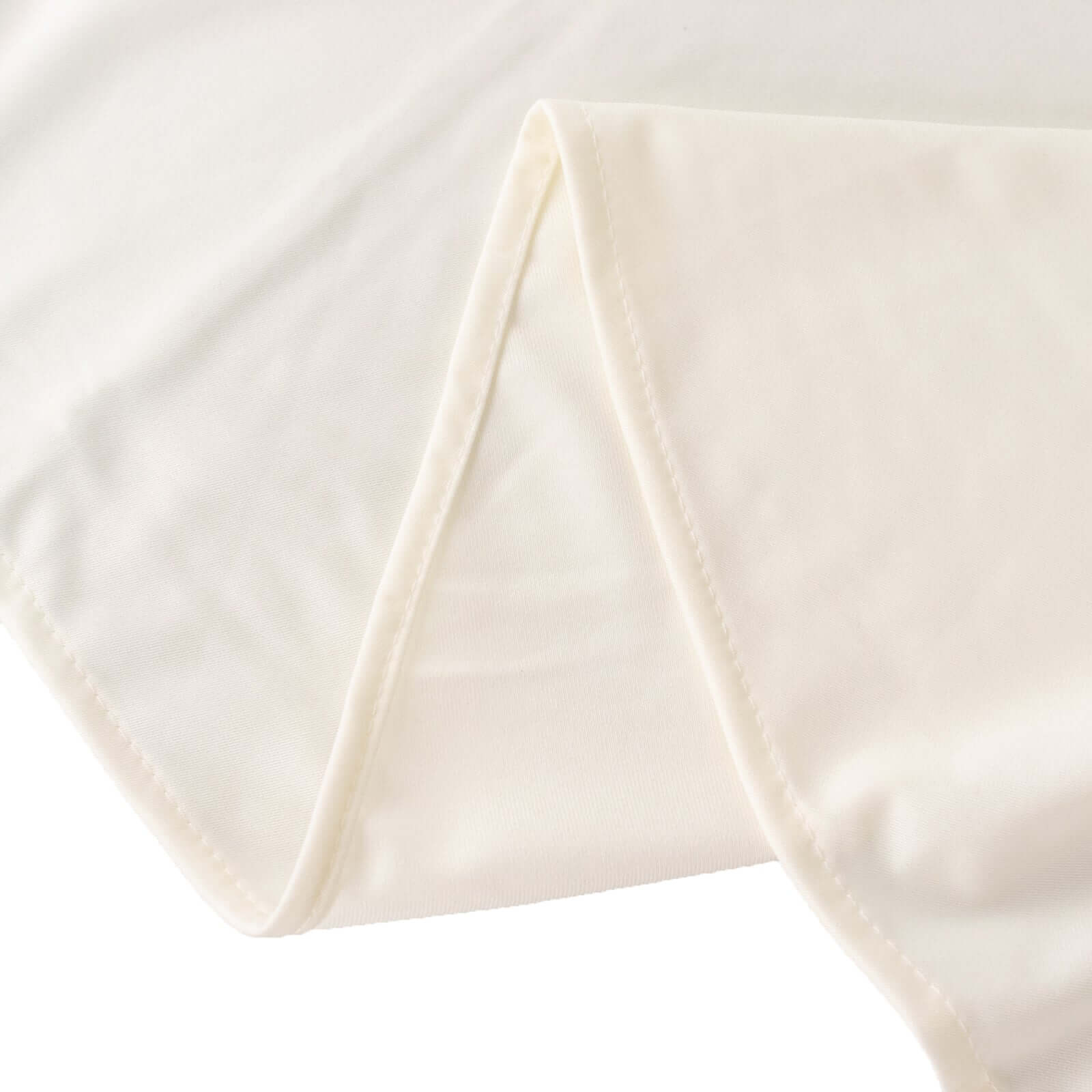 Scuba Round 108" Tablecloth Ivory - Wrinkle Free & Stain Resistant Table Cover