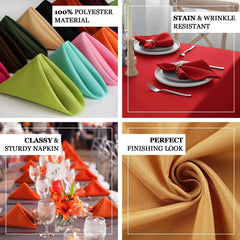 5 Pack Polyester 17"x17" Napkins Sage Green - Durable & Wrinkle Resistant Dinner Napkins