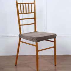 Velvet Chair Cushion Protector Stretch with Tie for Dining Chairs Charcoal Gray - Durable Cover for Formal Gatherings