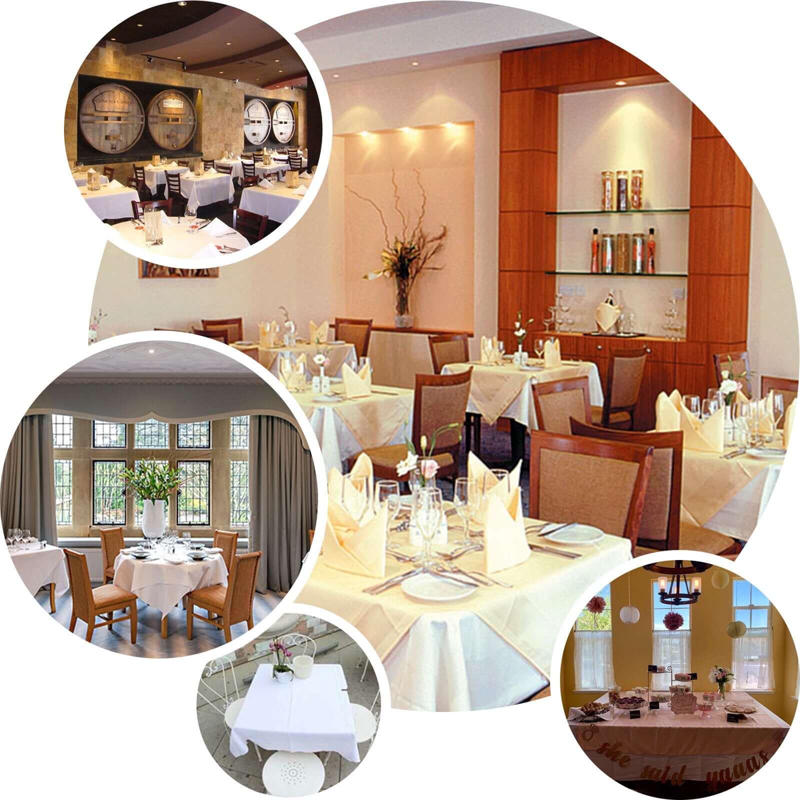 Premium Polyester 54"x54" Square Tablecloth White - Stain and Wrinkle-Resistant 220GSM Finish for Weddings & Events