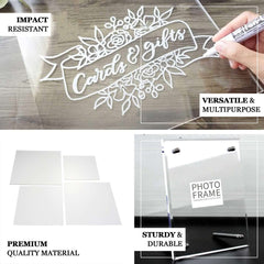 2-Pack Acrylic Plexiglass Sheets Top Plates Clear Square - Protective Film Coating 10" 3mm Thick