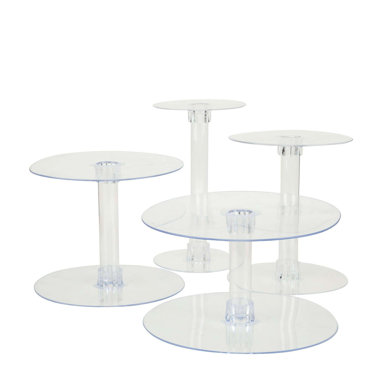 4-Tier Acrylic XL Cake Stand Set Clear - Assorted Sizes for Buffet Party Tables