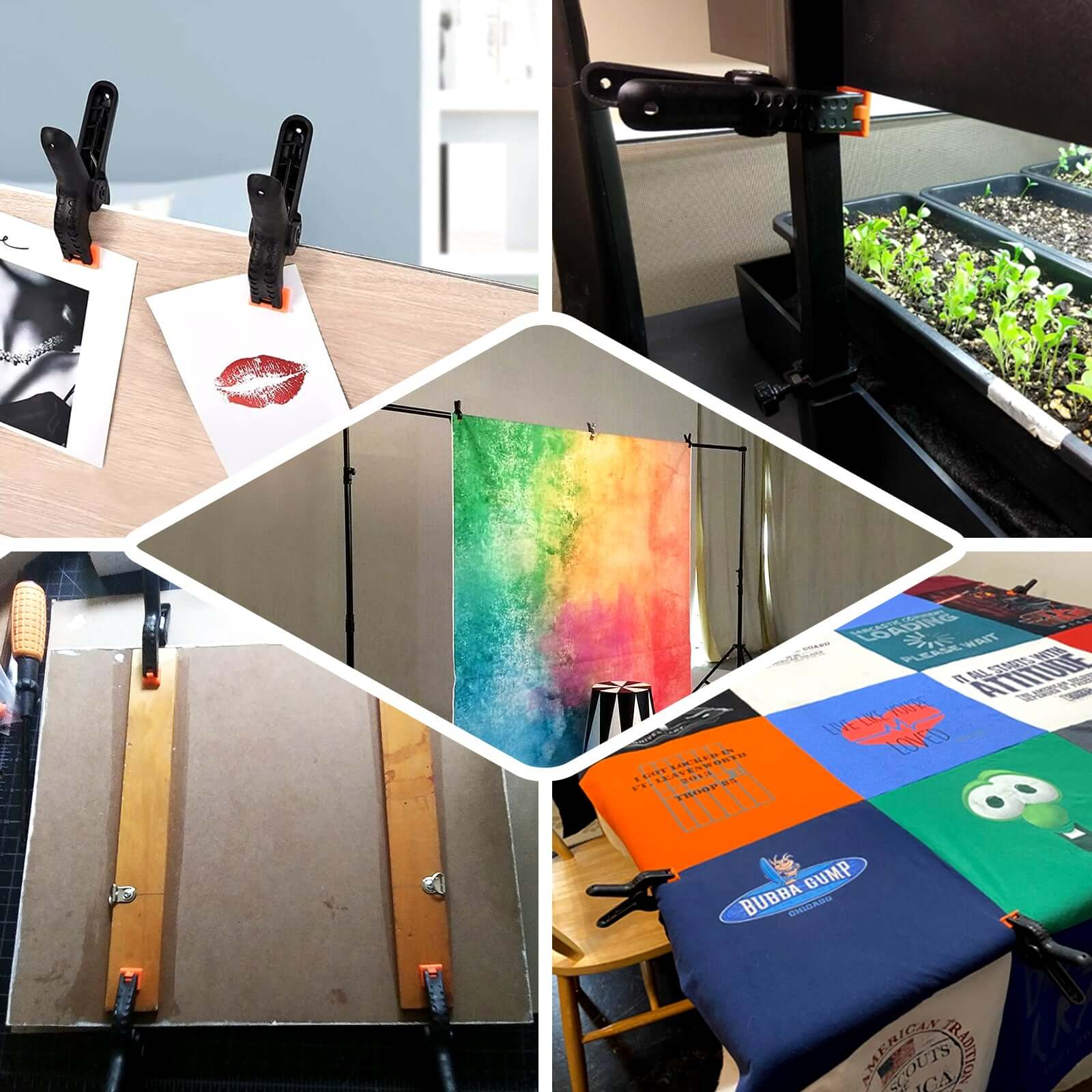 6 Pack 4" Industrial Photography Backdrop Clamps, Curtain Clips