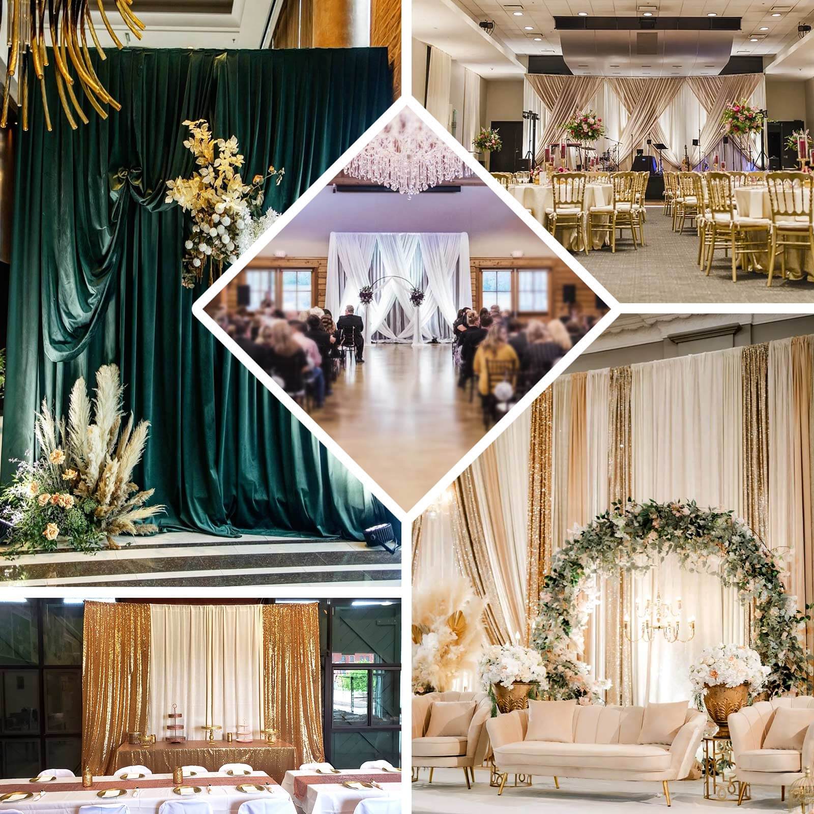 Black Heavy Duty Metal DIY Adjustable Backdrop Stand with Flat Steel Bases, Pipe and Drape Photography Background Stand - 10ftx12ft