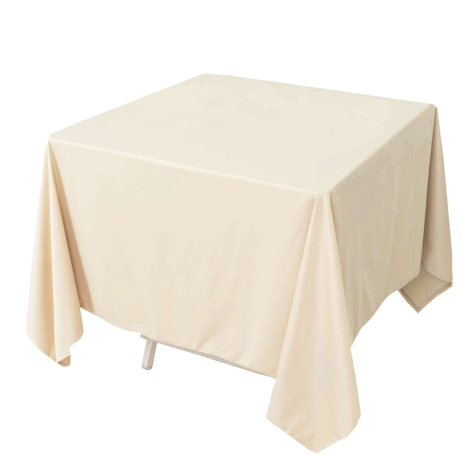 Scuba Square 70"x70" Tablecloth Beige - Wrinkle Free & Stain Resistant Table Cover