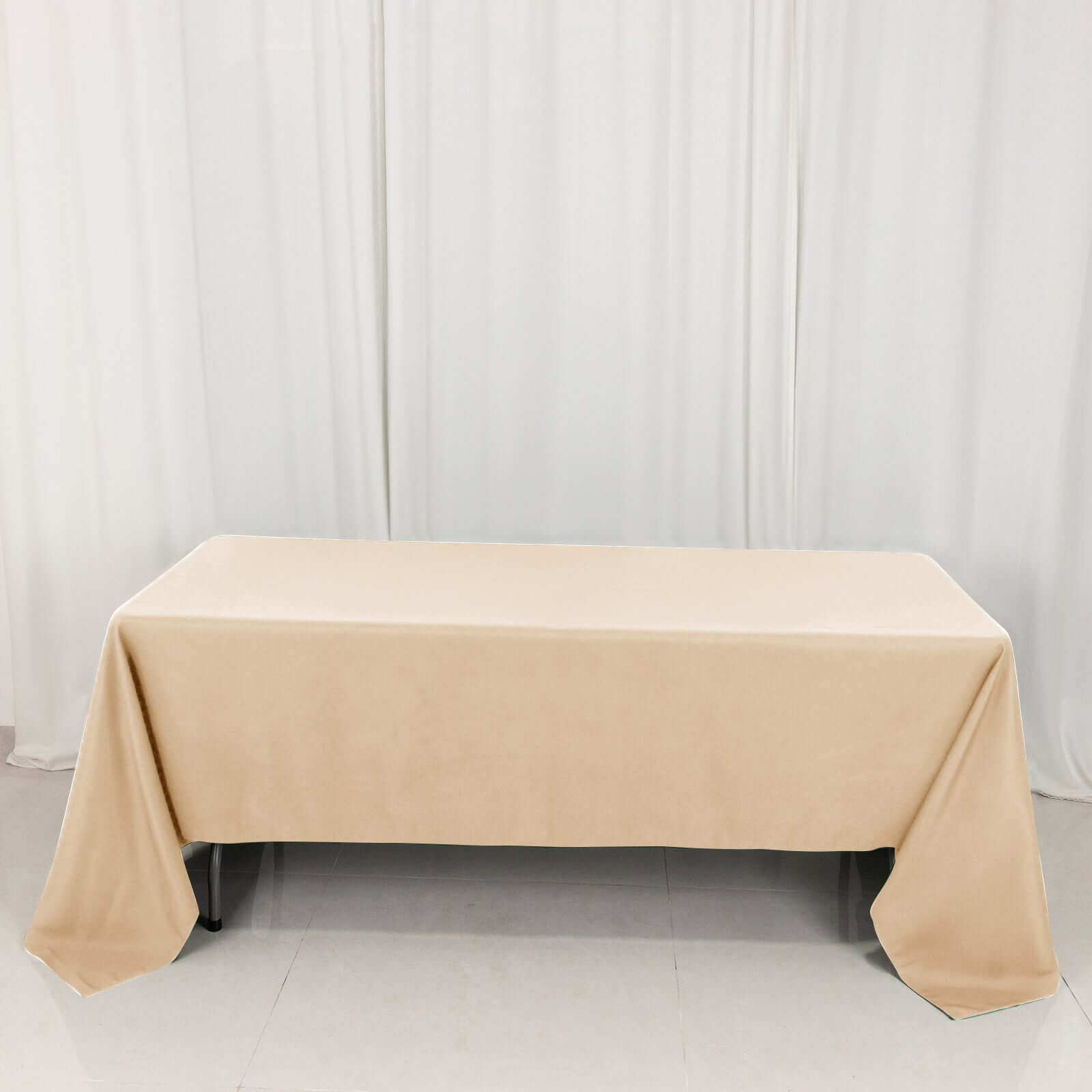 Premium Polyester 60"x126" Rectangle Tablecloth Beige - Stain-Resistant 220GSM Finish Table Cover