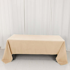 Premium Polyester 60"x126" Rectangle Tablecloth Beige - Stain-Resistant 220GSM Finish Table Cover
