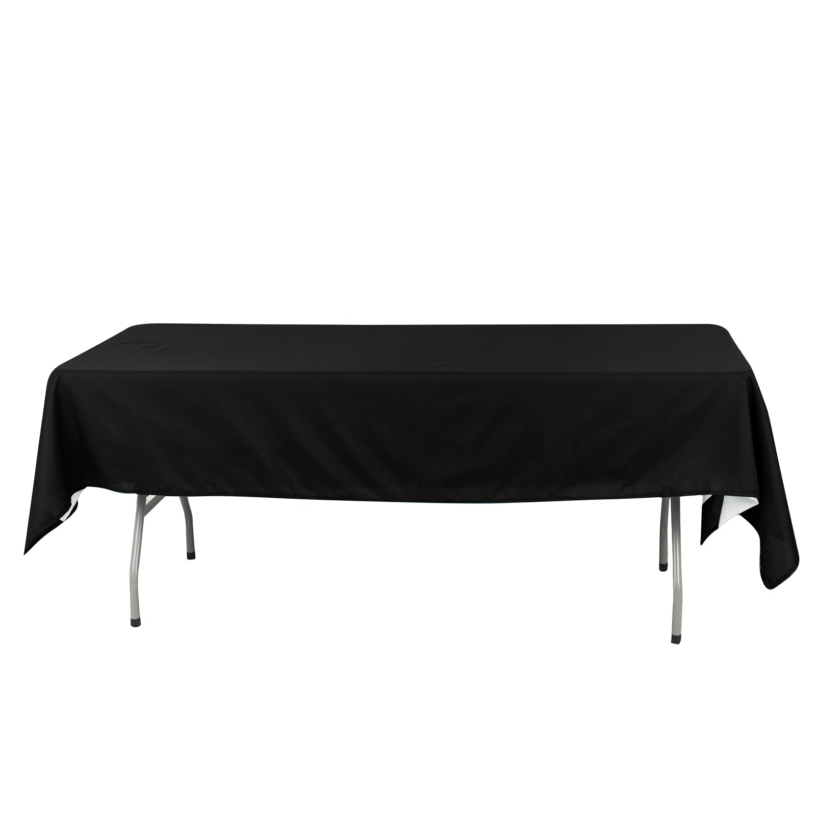 Cotton Blend 60"x102" Rectangle Tablecloth Black - Wrinkle-Resistant Finish for Gatherings