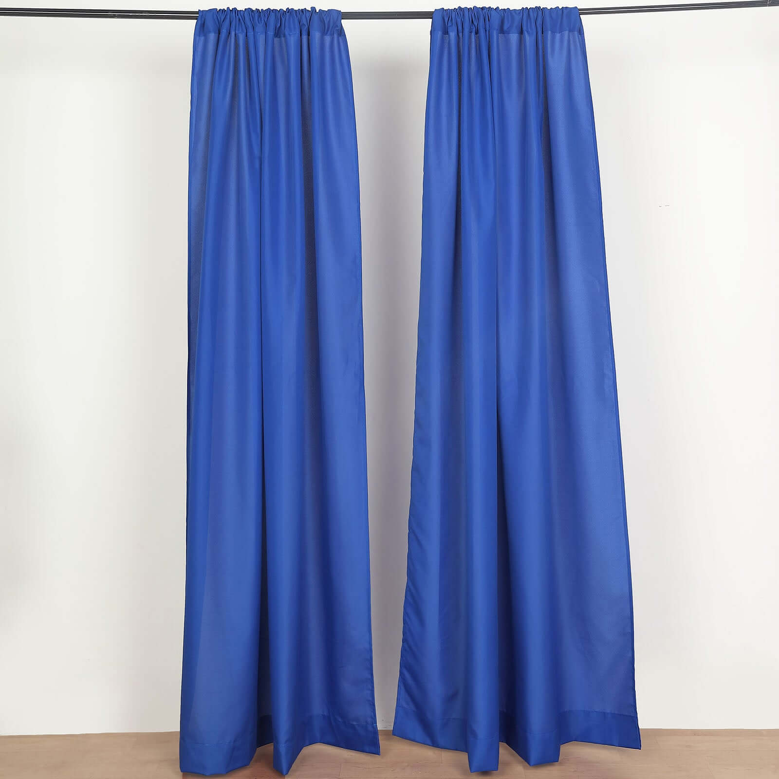 2 Pack Royal Blue Polyester Event Curtain Drapes, 10ftx8ft Backdrop Event Panels With Rod Pockets 130 GSM
