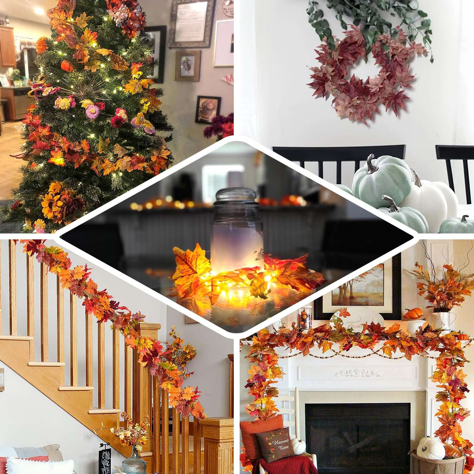 6ft Burgundy Artificial Silk Maple Leaf Hanging Fall Garland Vine
