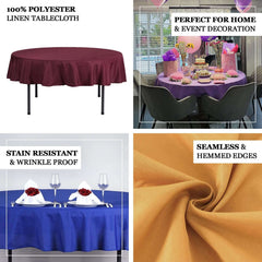 Polyester 70" Round Tablecloth Burgundy - Durable & Wrinkle-Resistant Table Cover
