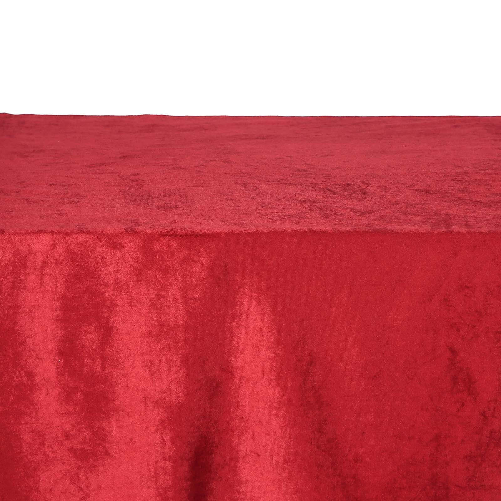Premium Velvet 90"x132" Rectangle Tablecloth Burgundy - Reusable Soft & Seamless Table Cover