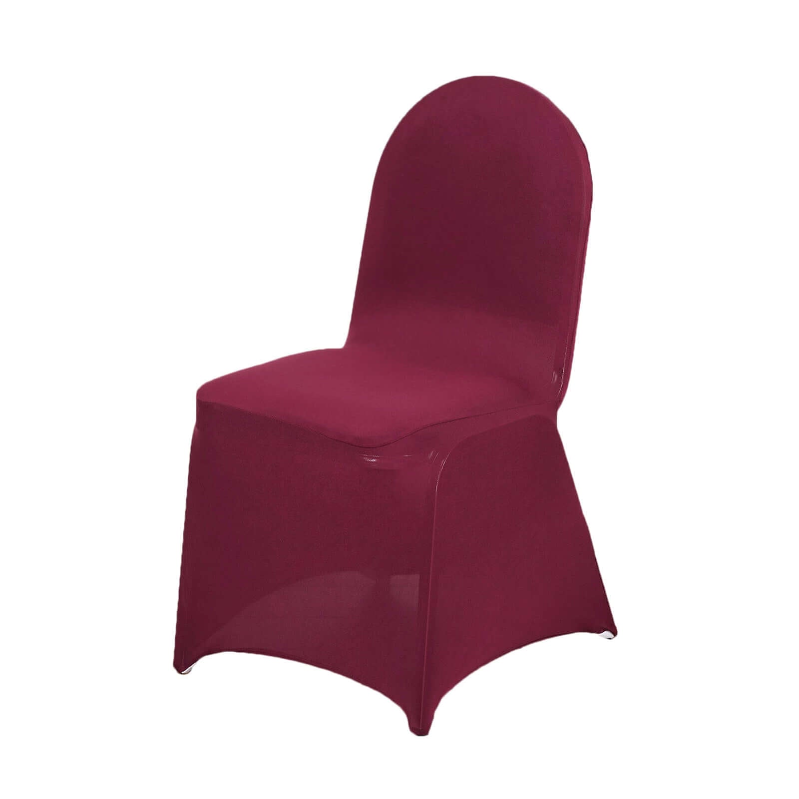 Spandex Chair Cover for Banquet Chairs Burgundy - Stretch 160GSM Fabric with Slip-On Slipcover