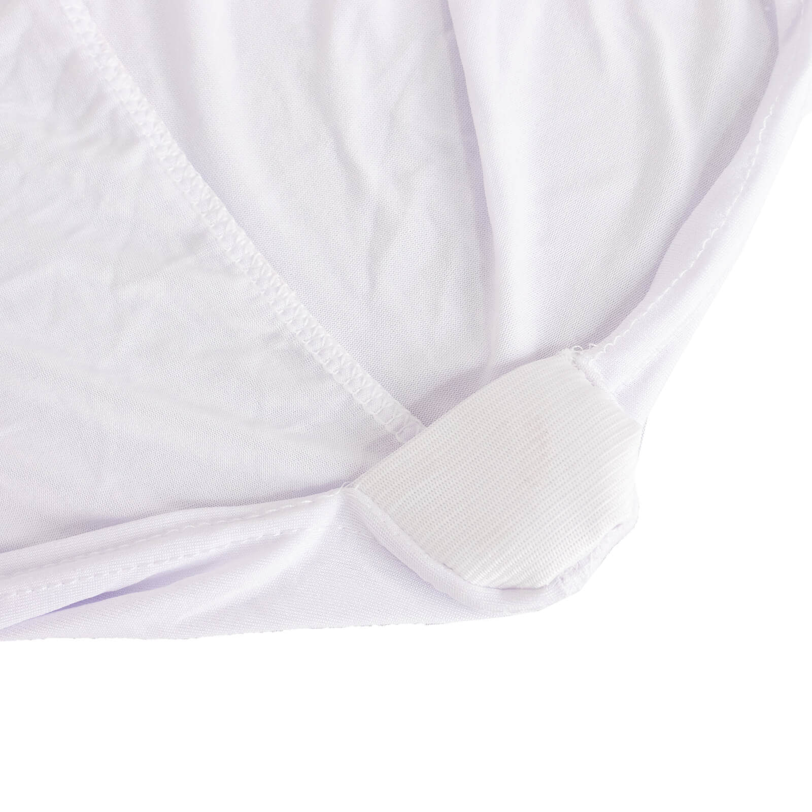 Spandex Chair Cover with Silver Rhinestone Buckled Sash Band White - Stylish Stretch Fitted Slipcover for Banquets & Events