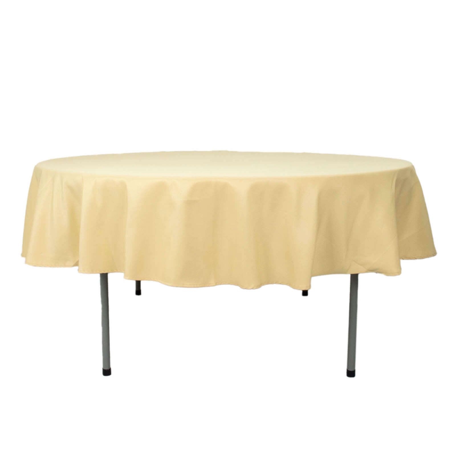Premium Polyester 90" Round Tablecloth Champagne - Stain and Wrinkle-Resistant Design with 220GSM Thickness Table Cover