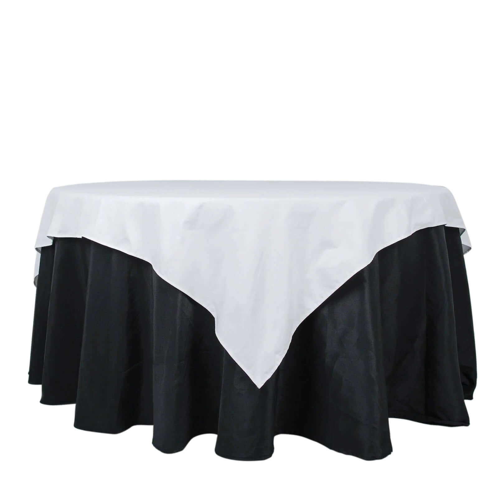 100% Cotton 70"x70" Table Overlay Square Tablecloth White Linen - Sophisticated, Soft & Breathable Fabric Table Cover