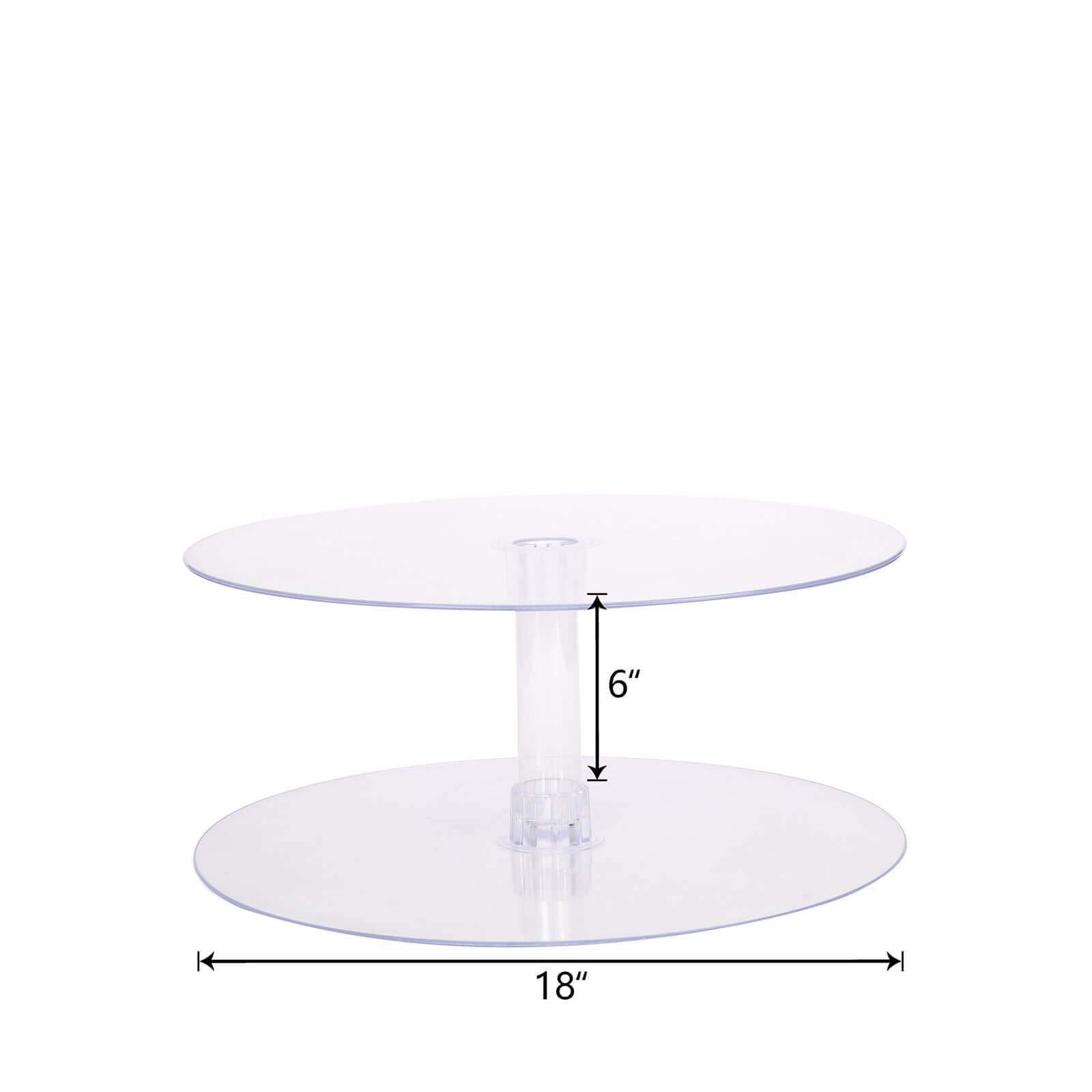 2-Tier Acrylic Round Cake Stand Set Clear - Chic Versatile Cupcake Holder Dessert Display Pedestal for Wedding Buffet & Catering Displays 18"