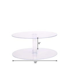 2-Tier Acrylic Round Cake Stand Set Clear - Chic Versatile Cupcake Holder Dessert Display Pedestal for Wedding Buffet & Catering Displays 18"