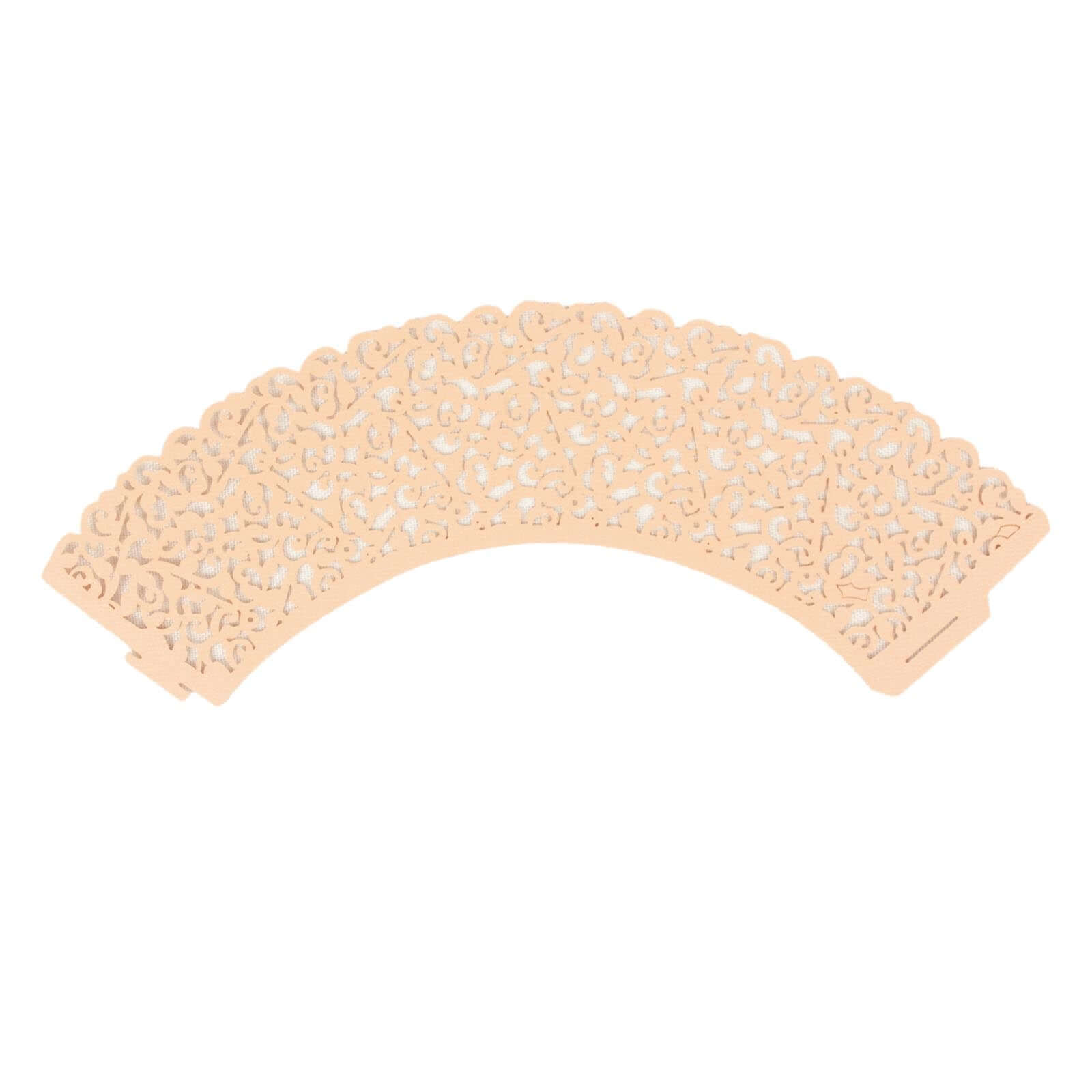 25-Pack Paper Cupcake Wrappers Lace Laser Cut Design Blush - Muffin Baking Cup Trays for Events
