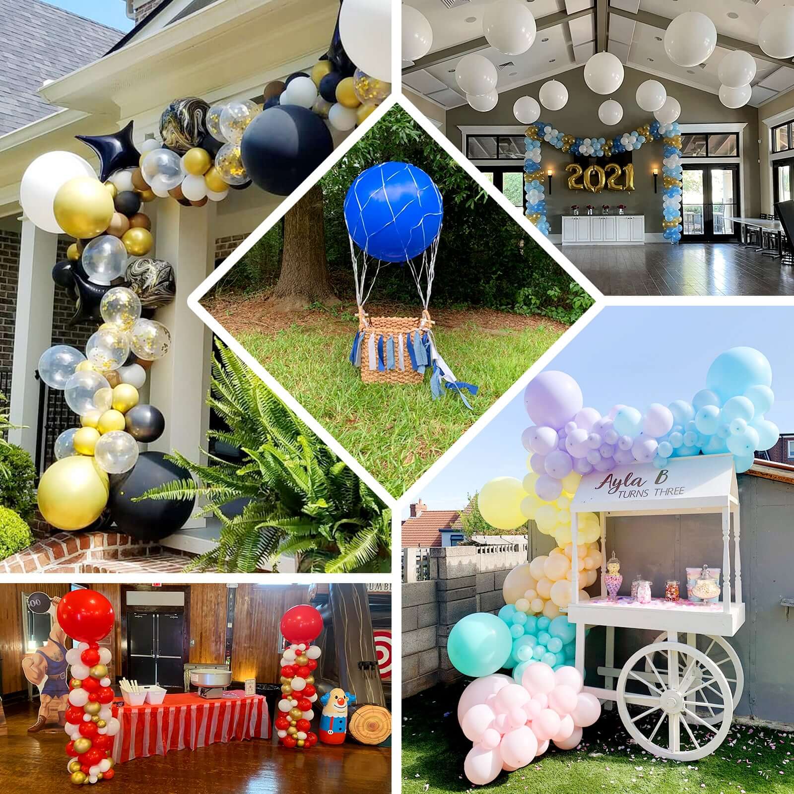 2 Pack 32" Large Matte Pastel Natural Helium or Air Latex Balloons