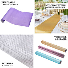 Glitter Paper 9ft Table Runner Roll Rose Gold Disposable Ridge Pattern Table Decor