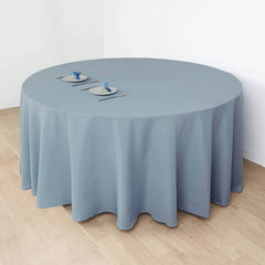 Polyester 120" Round Tablecloth Dusty Blue - Seamless Wrinkle-Resistant Table Cover