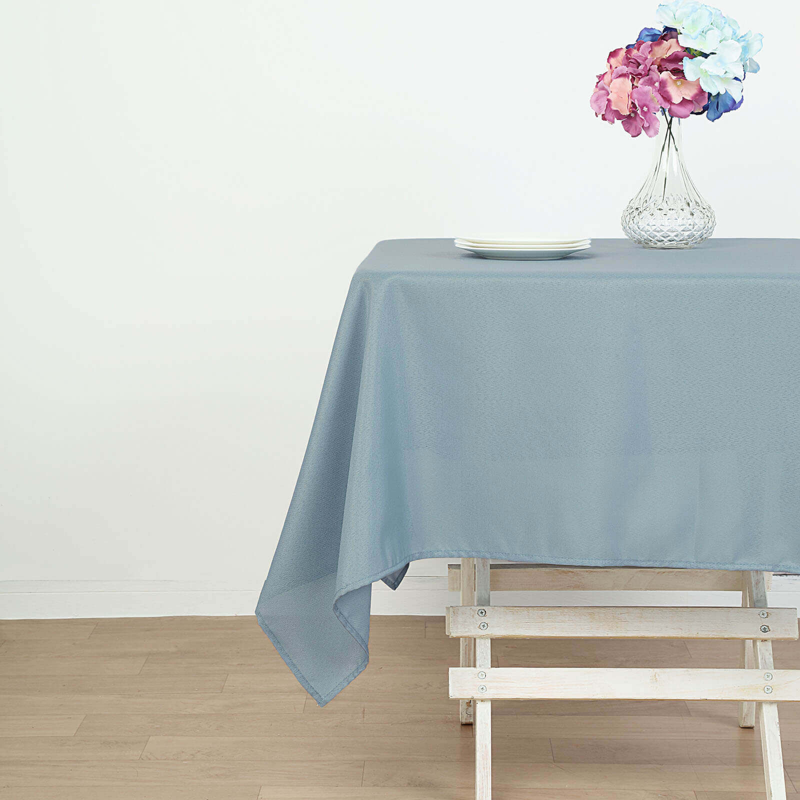 Polyester 54"x54" Table Overlay Square Tablecloth Dusty Blue - Wrinkle-Resistant & Durable Table Cover