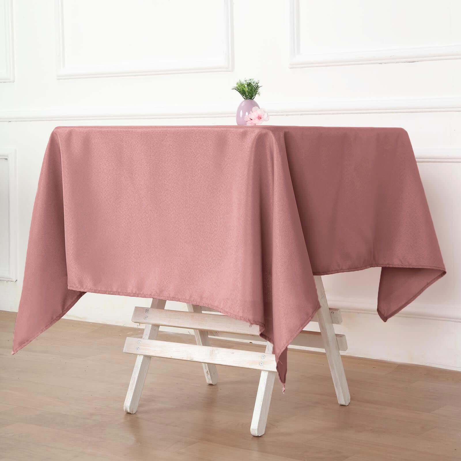 Polyester Square 54"x54" Tablecloth Dusty Rose - Wrinkle-Resistant & Durable Table Cover