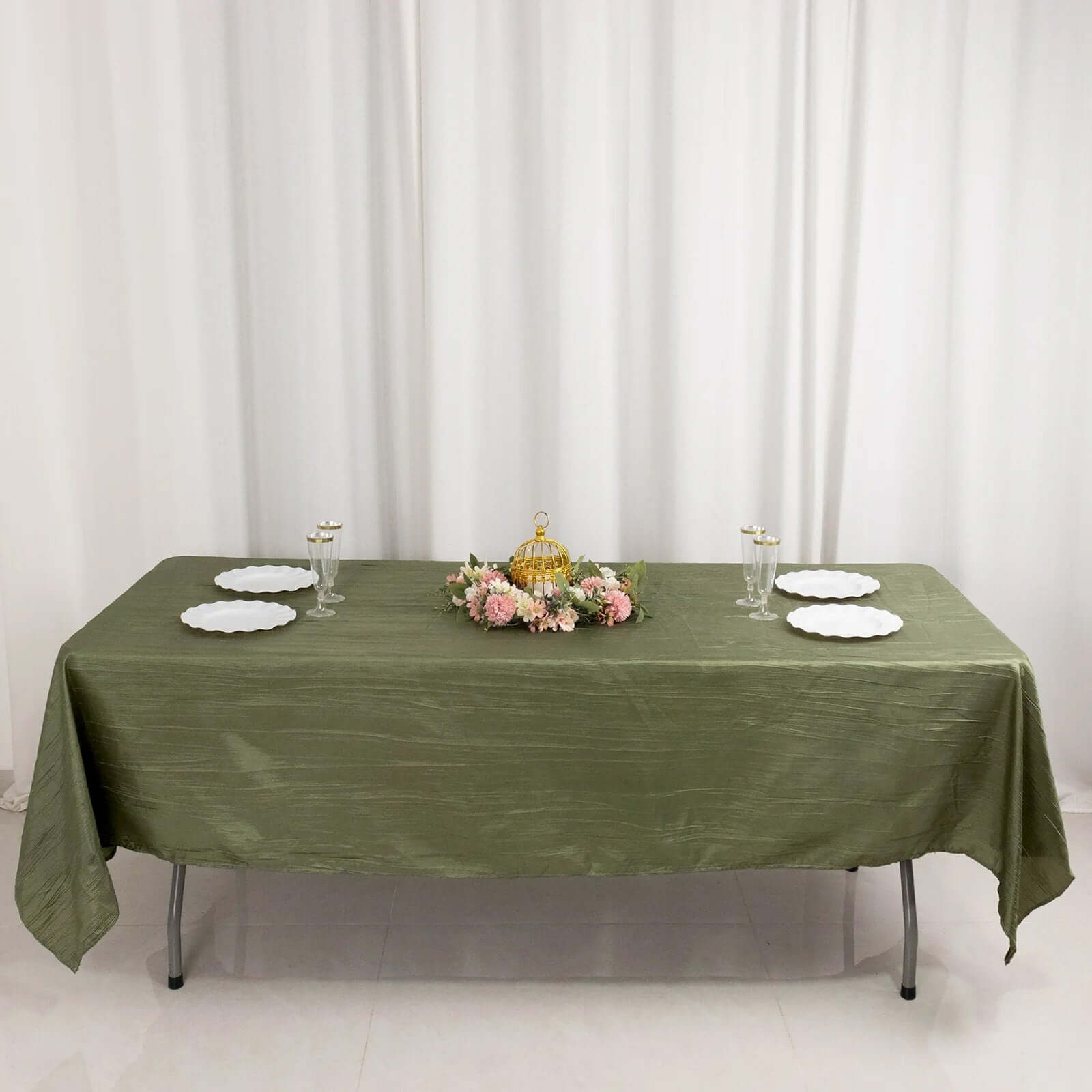 Scuba Rectangular 60"x102" Tablecloth Dusty Sage Green - Wrinkle Free & Stain Resistant Table Cover
