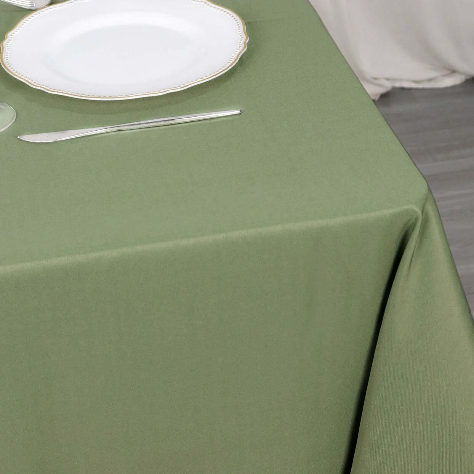 Premium Polyester Square Tablecloth 70"x70" Dusty Sage Green - 220GSM Wrinkle-Resistant Table Cover