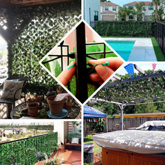 12 Pack Dark Green Artificial Ivy Hedge Privacy Screen Fence Wall Panel, Faux Leaf Greenery Backdrop Garden Decor - 32 Sq. ft.