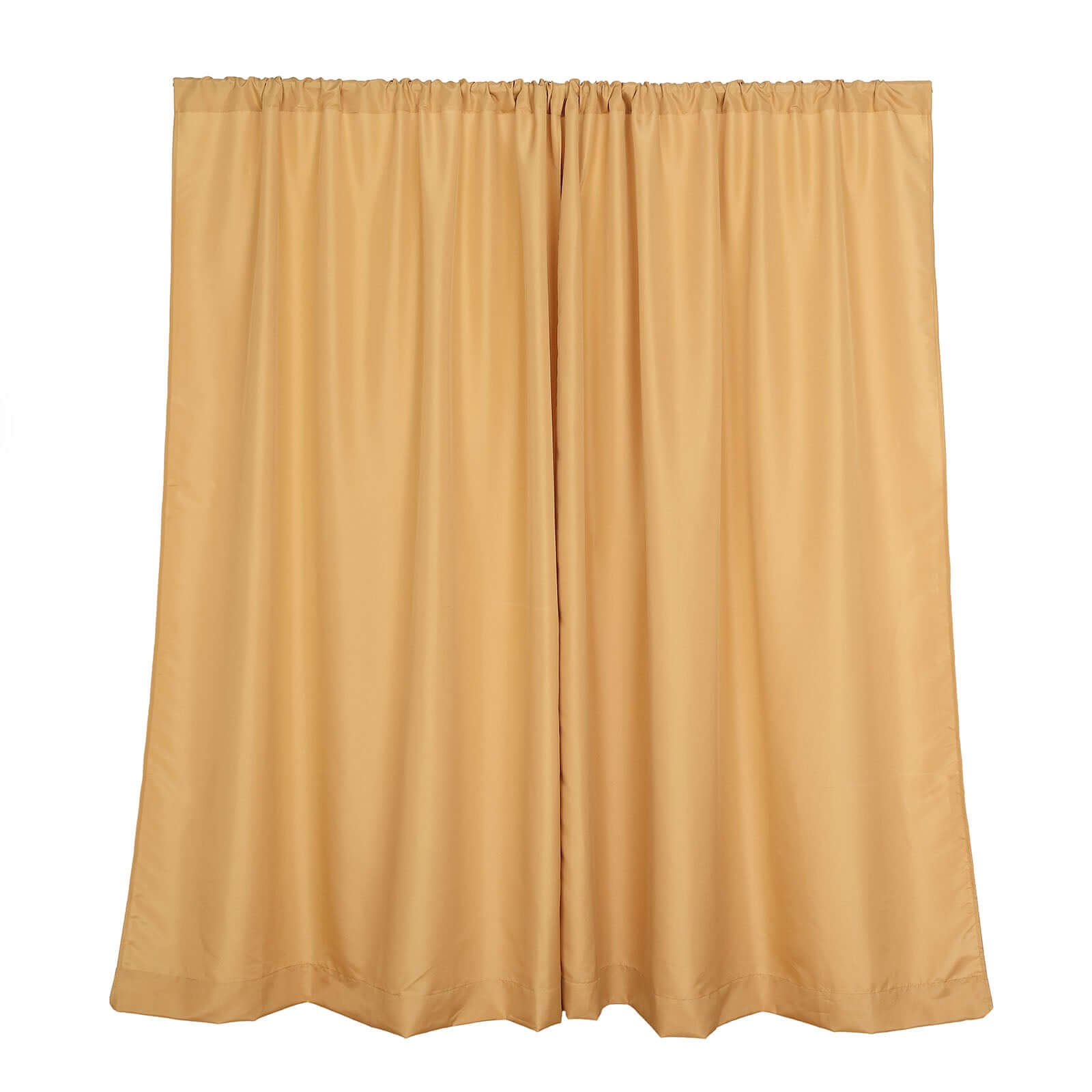 2 Pack Gold Polyester Event Curtain Drapes, 10ftx8ft Backdrop Event Panels With Rod Pockets 130 GSM