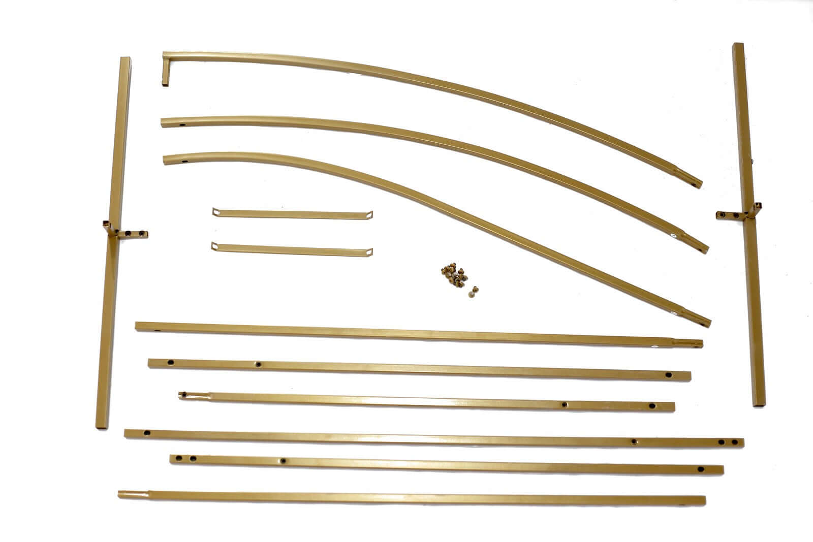 8ft Gold Metal Half Moon Floral Frame Wedding Arbor Stand, Chiara Backdrop Display Arch