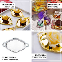 12-Pack Display Trays Party Favor Baroque Oval Design Gold - Mini Serving Platters for Sweets and Desserts 4.5"