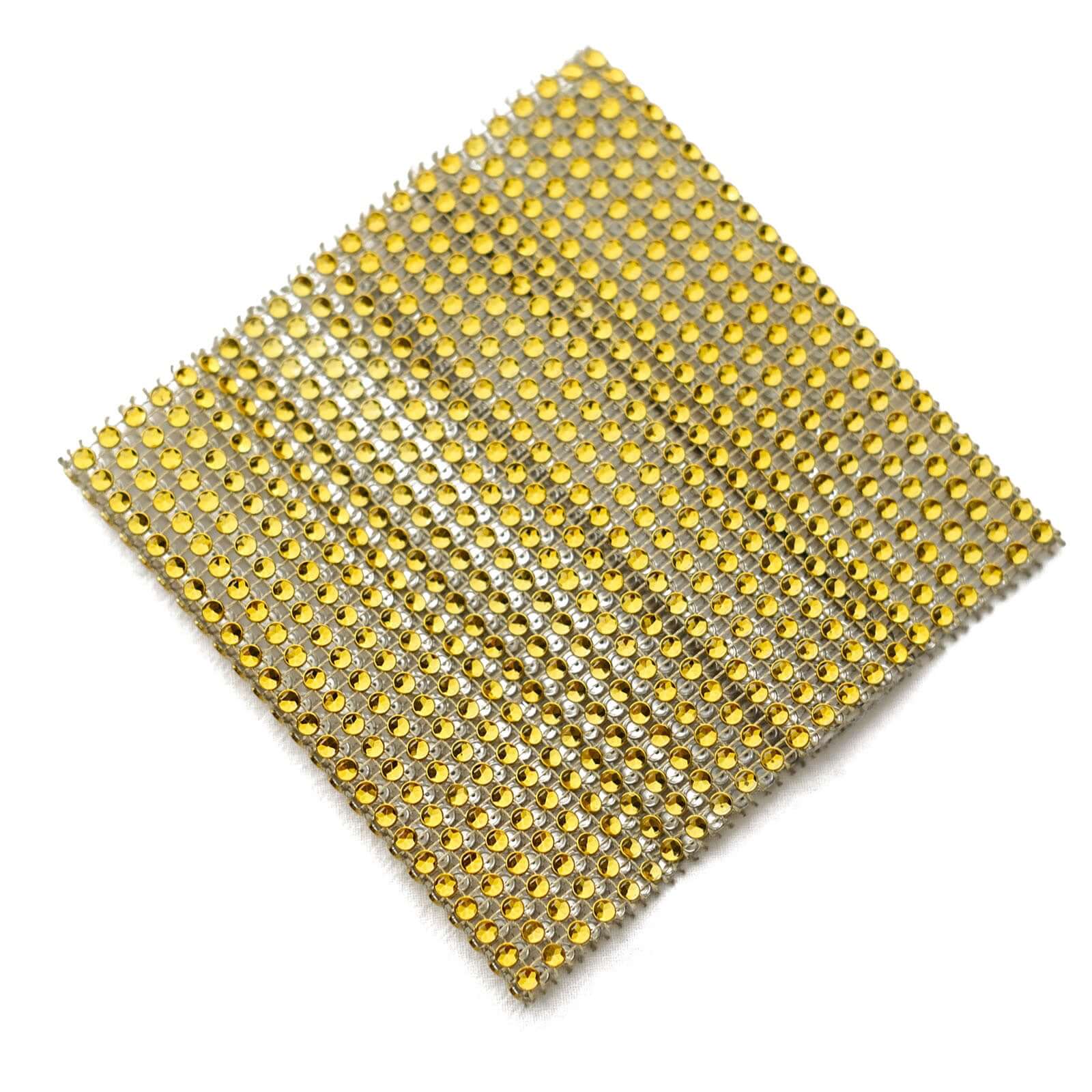 4 Pack Gold Rhinestone Mesh Velcro Backdrop Curtain Bands, Large Chair Sash Clip Tie Backs - 5"X10"