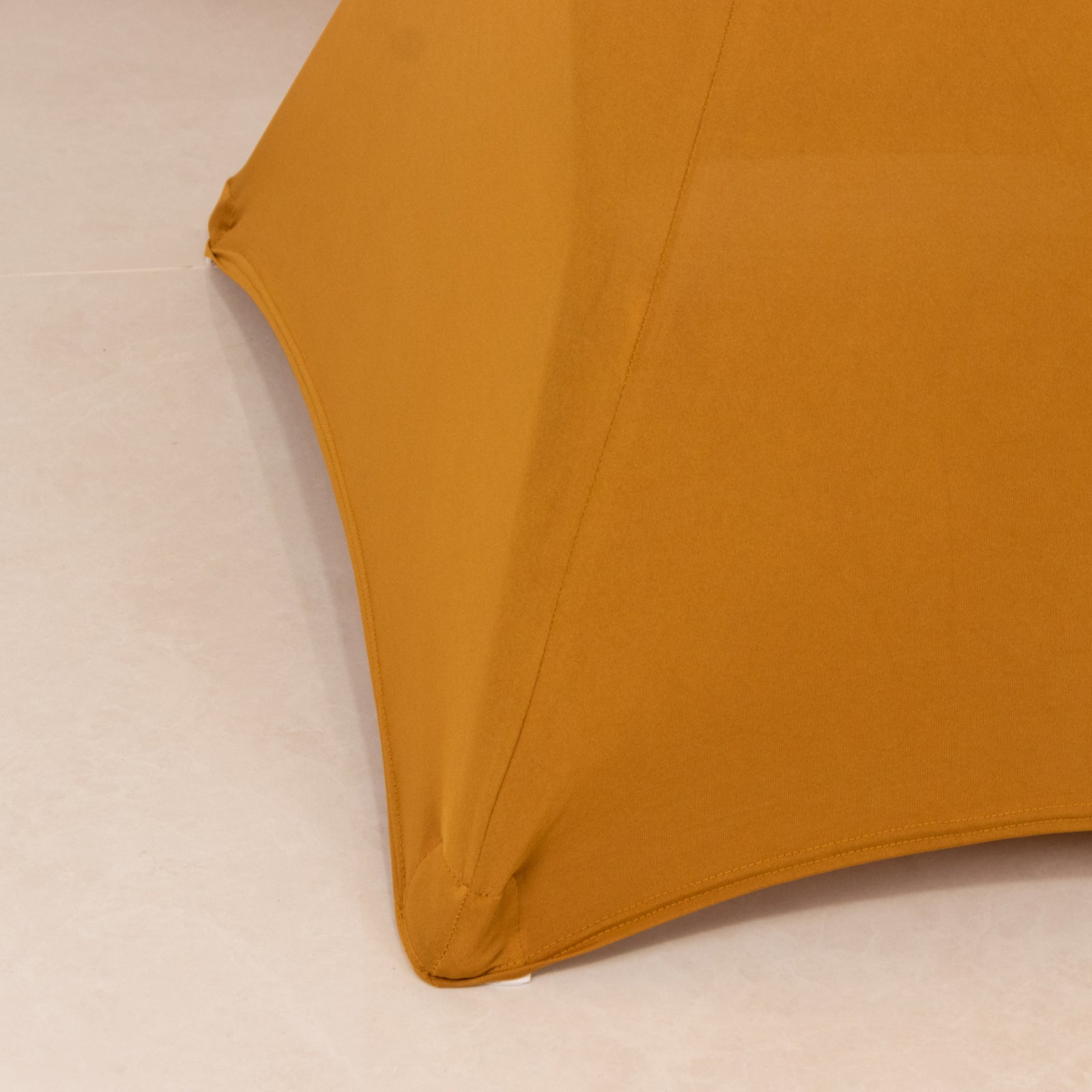 Spandex 36" Round Cocktail Table Cover Gold - Easy to Maintain Stretch Fitted Highboy Tablecloth for Events