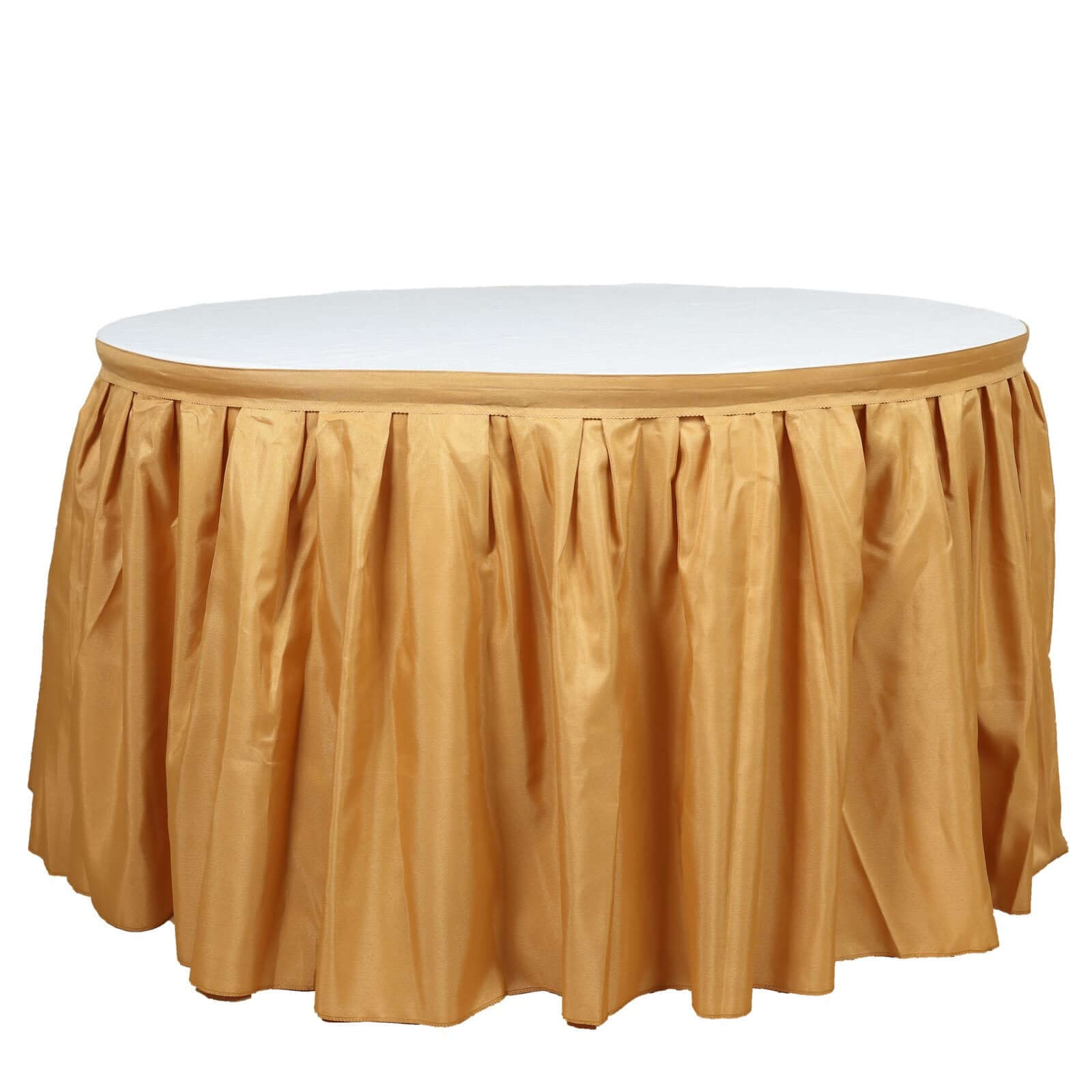 Polyester 21ft Table Skirt Gold - Classic Pleated Design for Weddings & Events