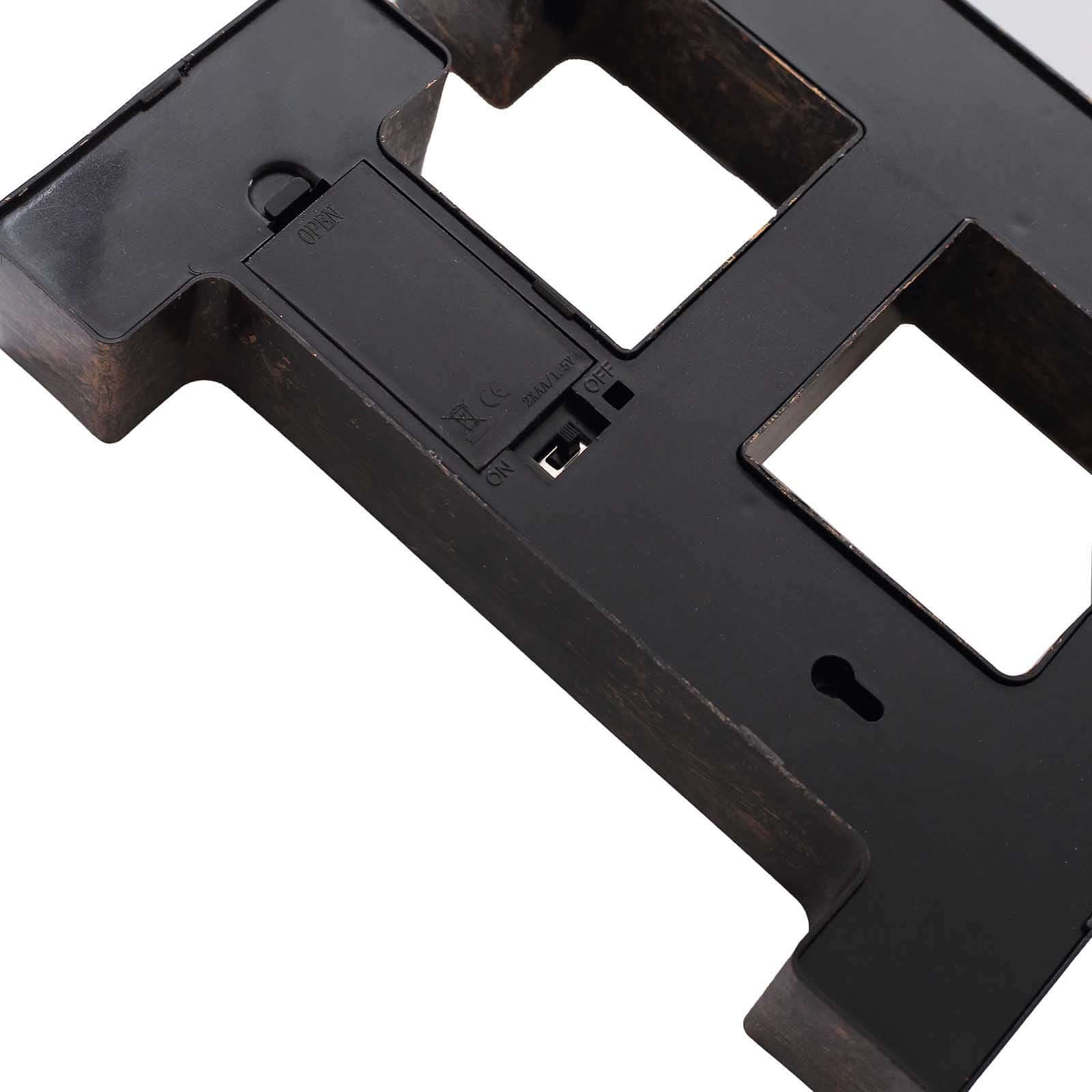 LED Marquee Letter "H" Industrial Style Antique Black - Light-Up Alphabet Sign for Weddings & Displays 9"