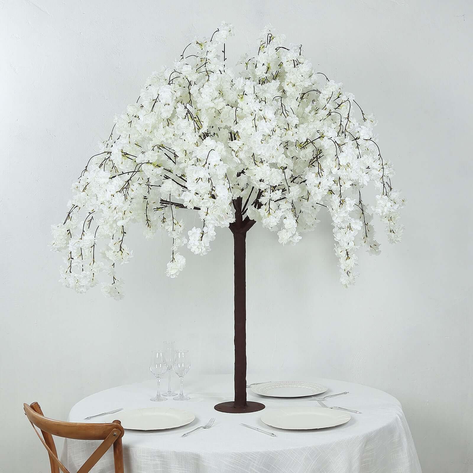 Silk Artificial Cherry Blossom Tree White for Gardens Parties & Receptions 5ft