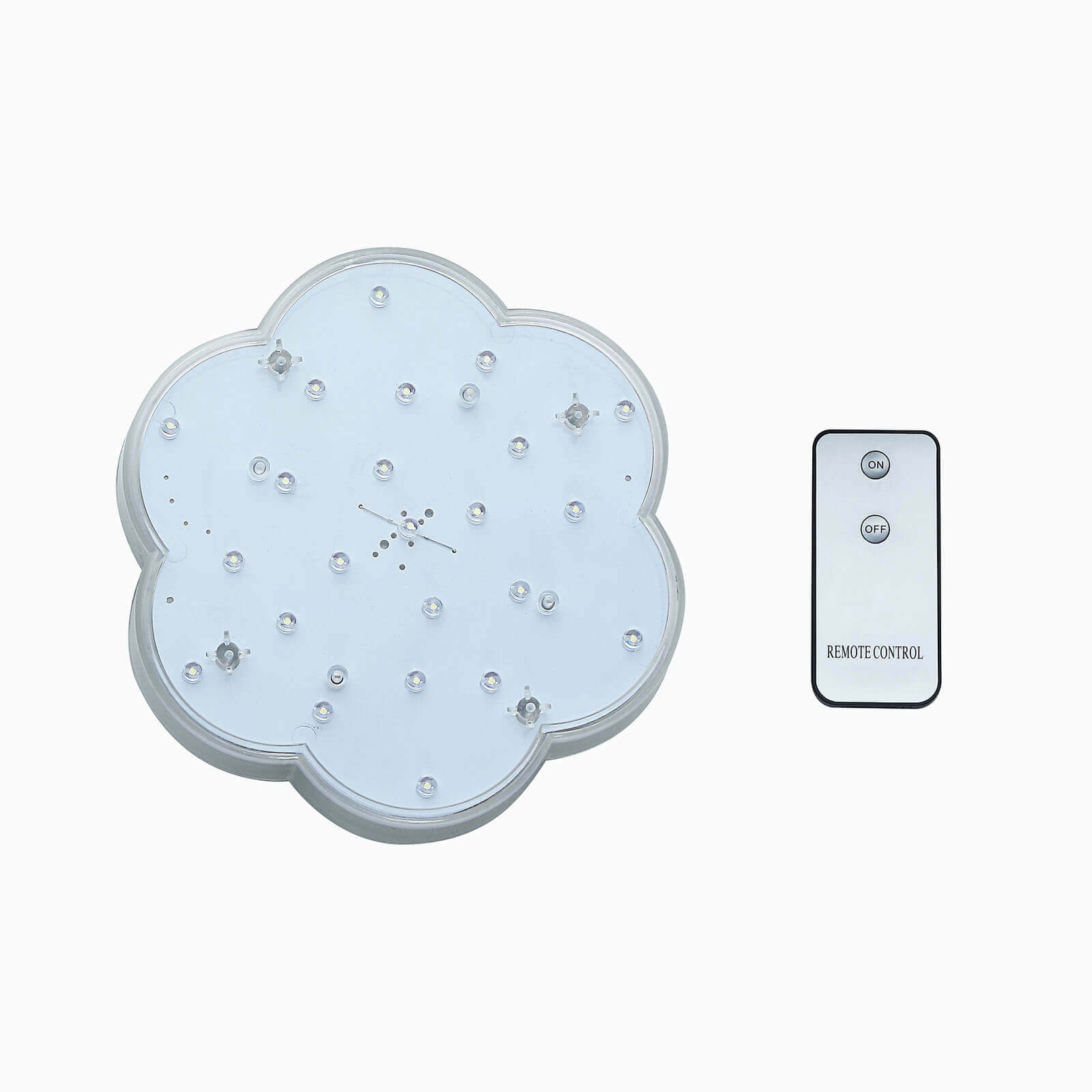 4-Pack LED Disc Lights Flower Shaped Design White - 23 LEDs with Remote DIY Lighting 6"