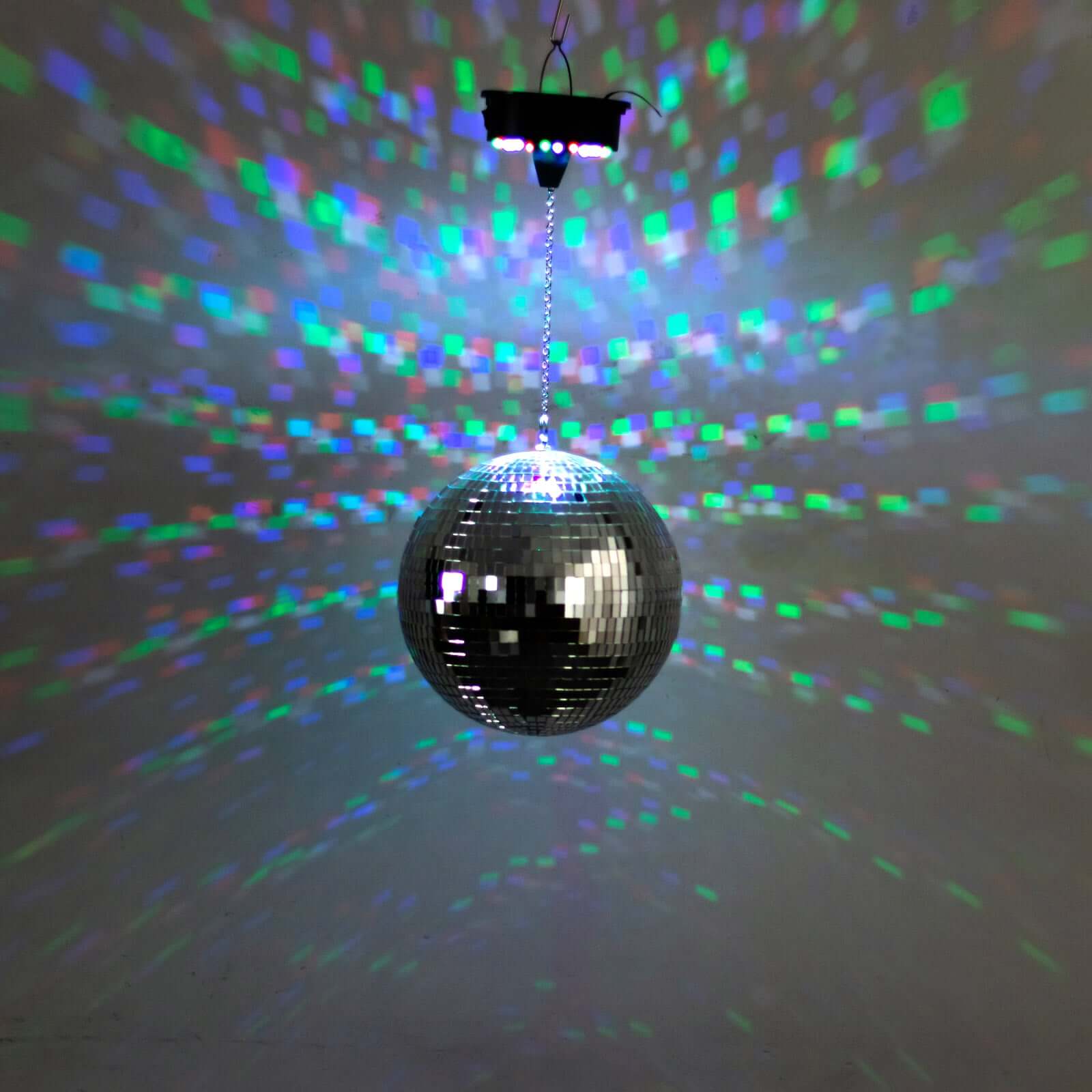 18 LED Light Rotating Heavy Duty Motor For Hanging Mirror Disco Ball, 5 RPM Battery Operated Motor With 8" Hanging Chain