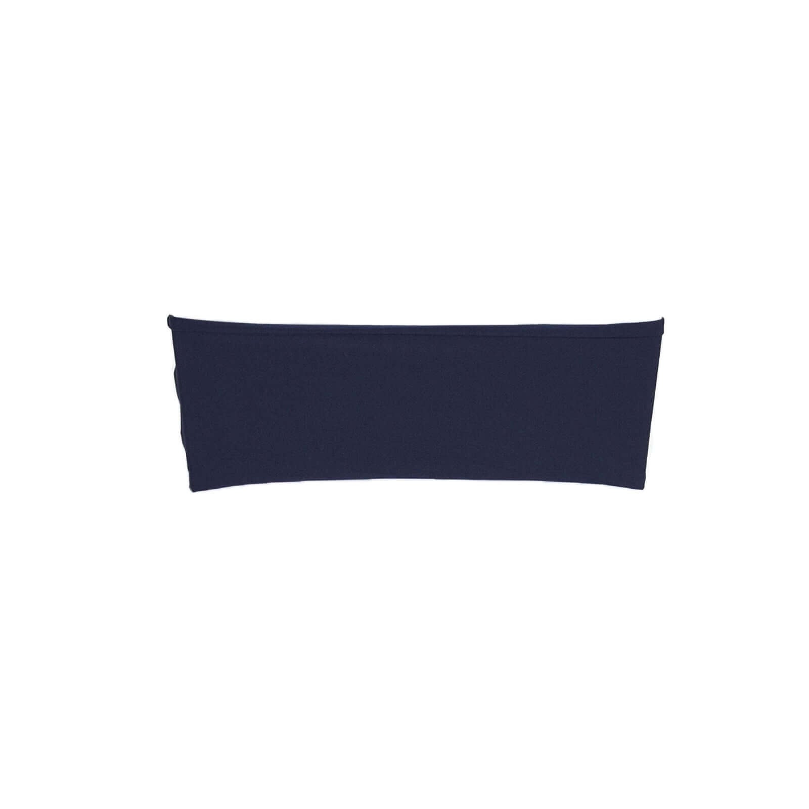 5 Pack Stretch Spandex Chair Sashes Navy Blue - Fitted Finish Two Ply Heavy Duty Chair Bands 5"x12"
