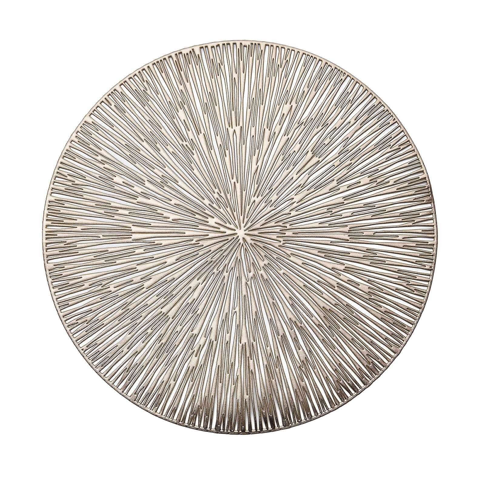 6-Pack Dining Table Mats Spiked Design Gold - Vinyl Non-Slip Surface with Modern Appeal 15"