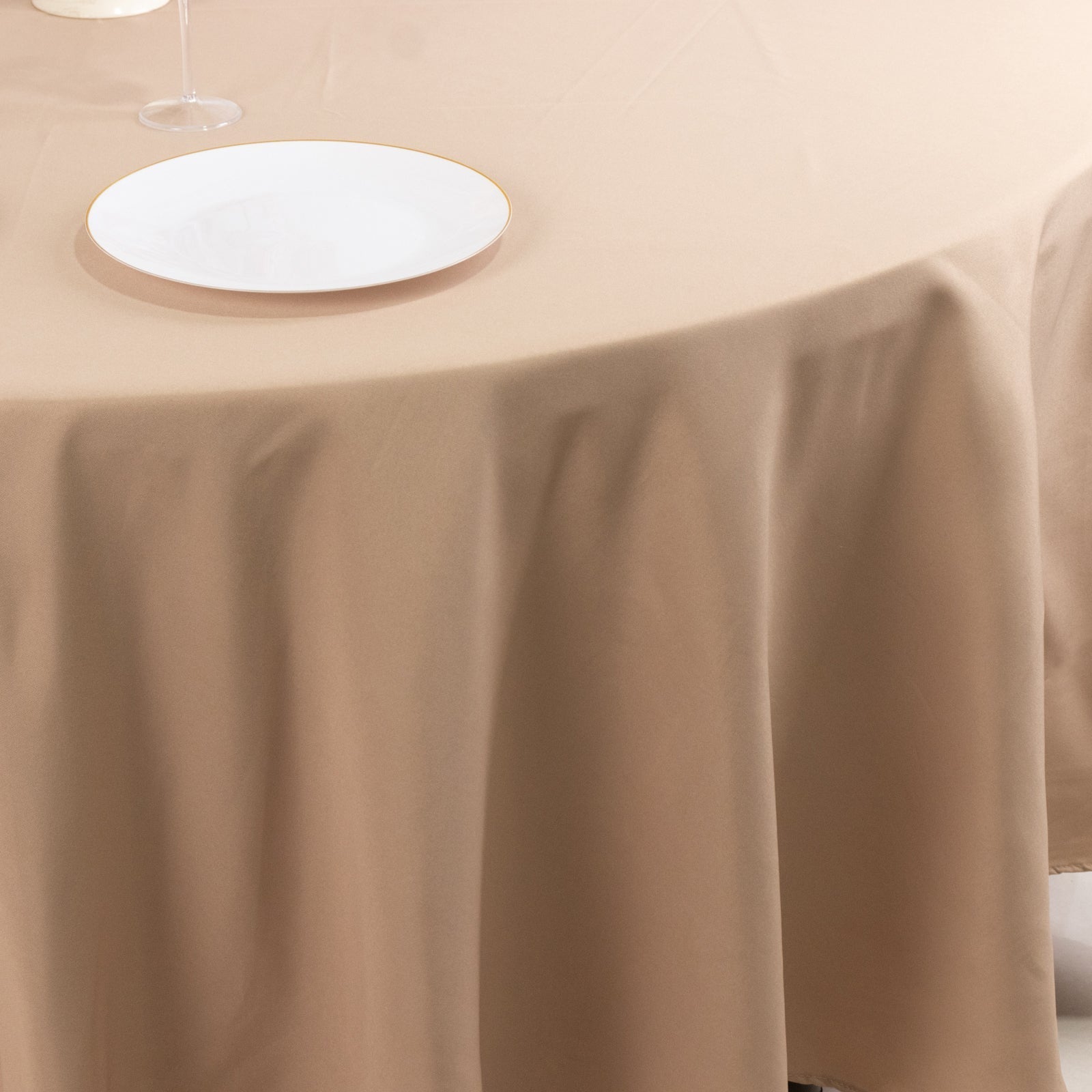 Premium Polyester 108" Round Tablecloth Nude - Wrinkle-Resistant 220GSM Table Cover